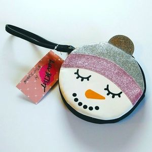Betsey Johnson glitter Snowman coin purse
